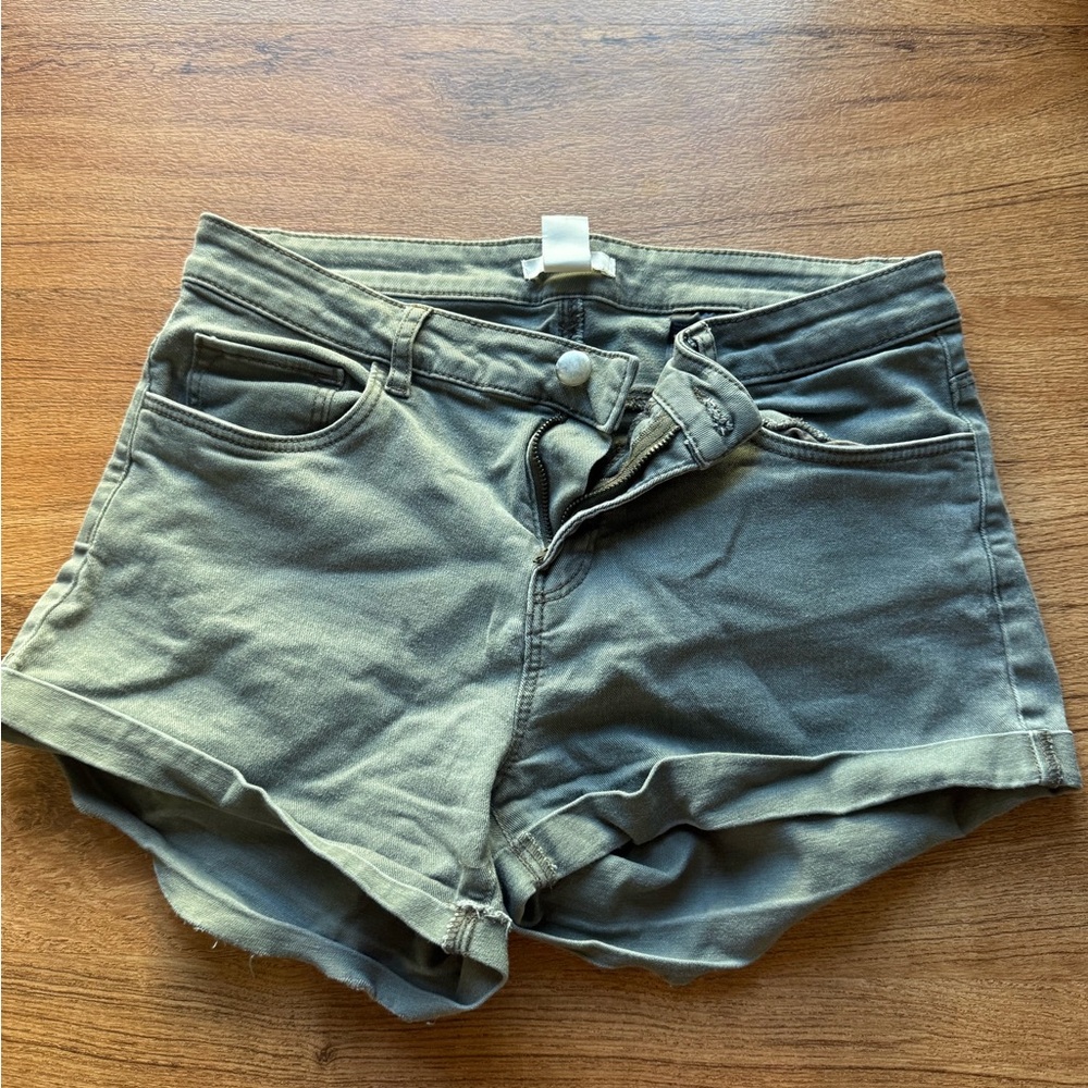 H&M Olive Green Jean Shorts